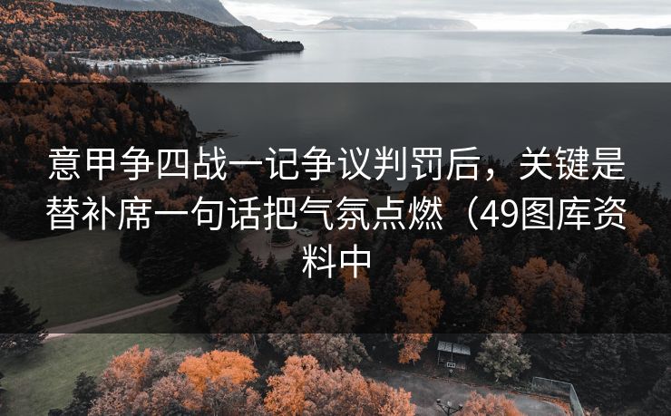 意甲争四战一记争议判罚后，关键是替补席一句话把气氛点燃（49图库资料中